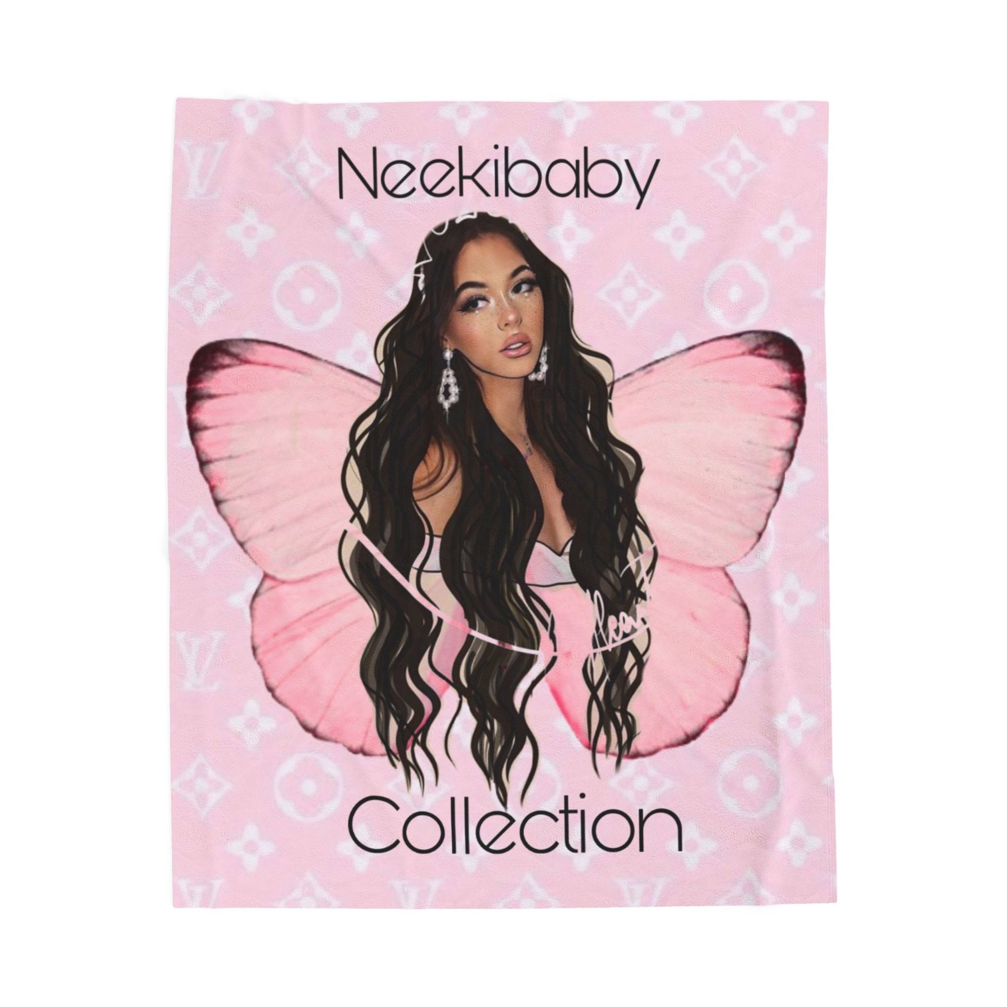 Neekibaby Collection Pink Butterfly Velveteen Plush Blanket — Soft Cozy Throw for Teens & Adults